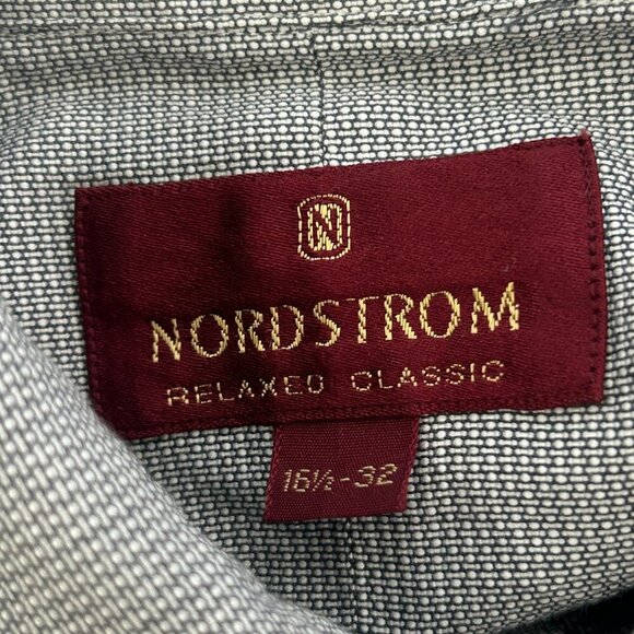 Nordstrom Vintage Men’s Gray  2 Ply Pinpoint Cotton Classic Fit Shirt 16.5 - Picture 4 of 9